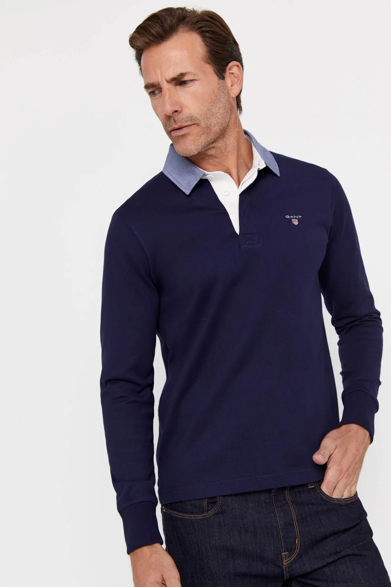 Polo Manga Larga^Gant Discount