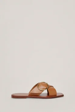 Sandalia Plana De Piel Con Hebilla^Pedro del Hierro Shop