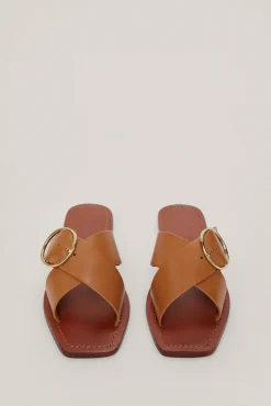 Sandalia Plana De Piel Con Hebilla^Pedro del Hierro Shop