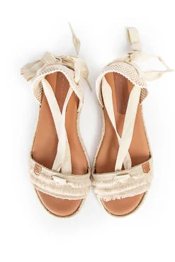 Sandalias Clara Laz Flecos Beig^Popa Hot