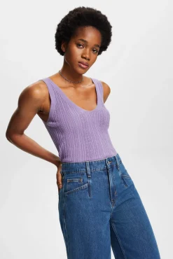 Top De Punto Fino Con Disenos Lino^Esprit Fashion