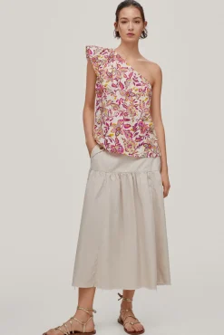 Top Estampado Asimetrico Hombro Abullonado^Pedro del Hierro Online