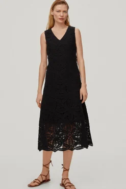Vestido De Tirantes Tipo Crochet Cuello Pico Y Largo Midi Falda Evase^Pedro del Hierro Discount