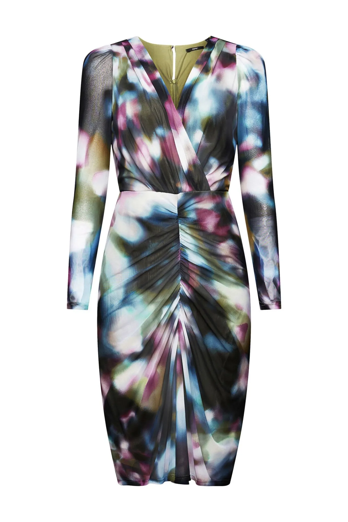 Vestido Drapeado Midi Ajustado^Esprit Outlet