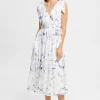 Vestido Drapeado Midi Tirantes Con Viscosa^Esprit Fashion
