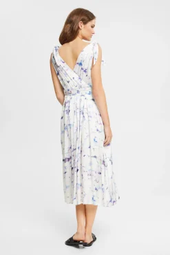 Vestido Drapeado Midi Tirantes Con Viscosa^Esprit Fashion