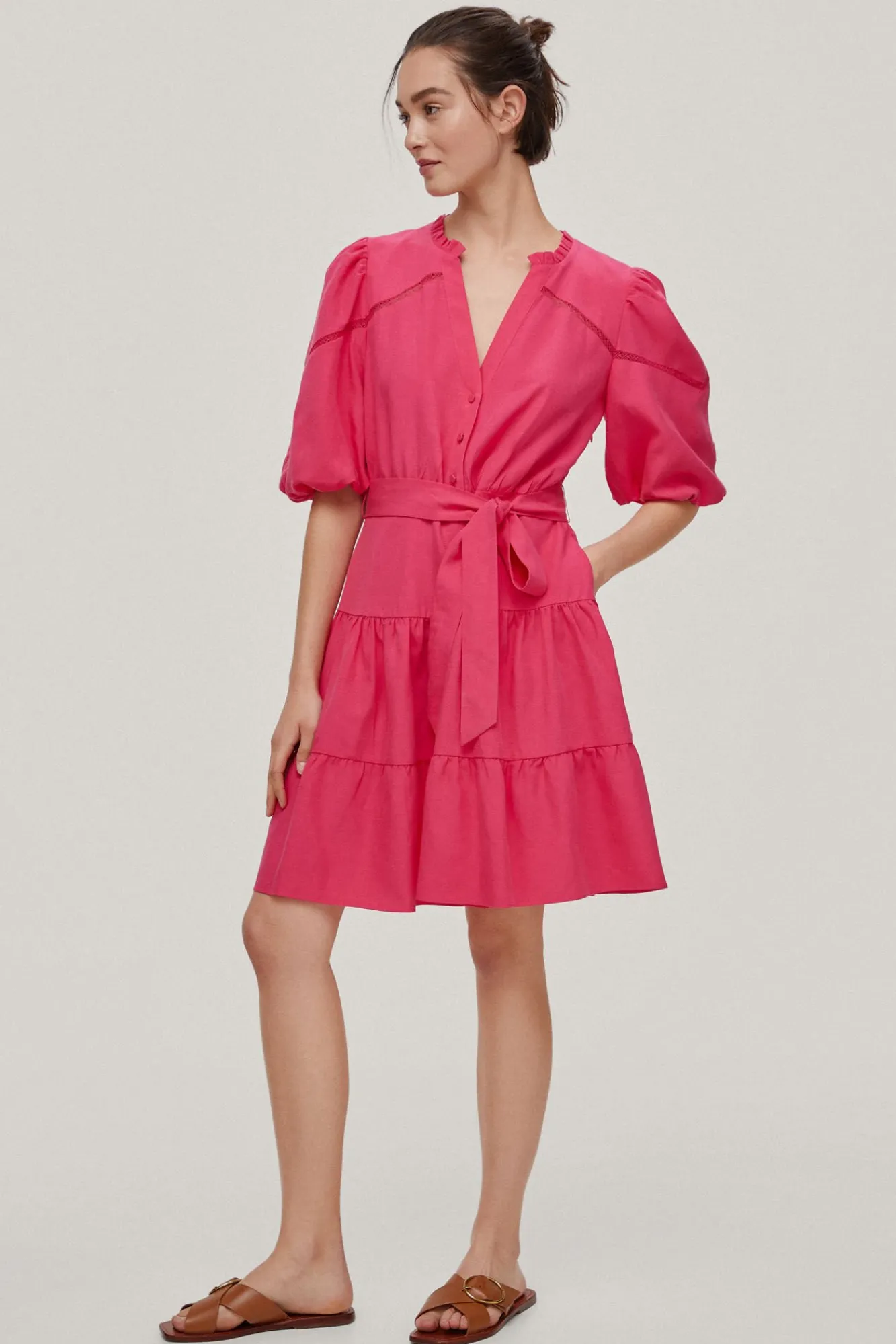 Vestido Falda Pisos Manga Abullanada^Pedro del Hierro Online