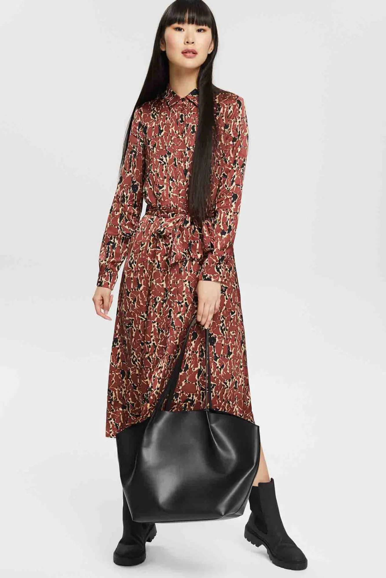 Vestido Largo Camisero Estampado^Esprit Store