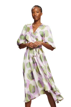 Vestido Largo Estampado Con Lazo^Esprit Clearance