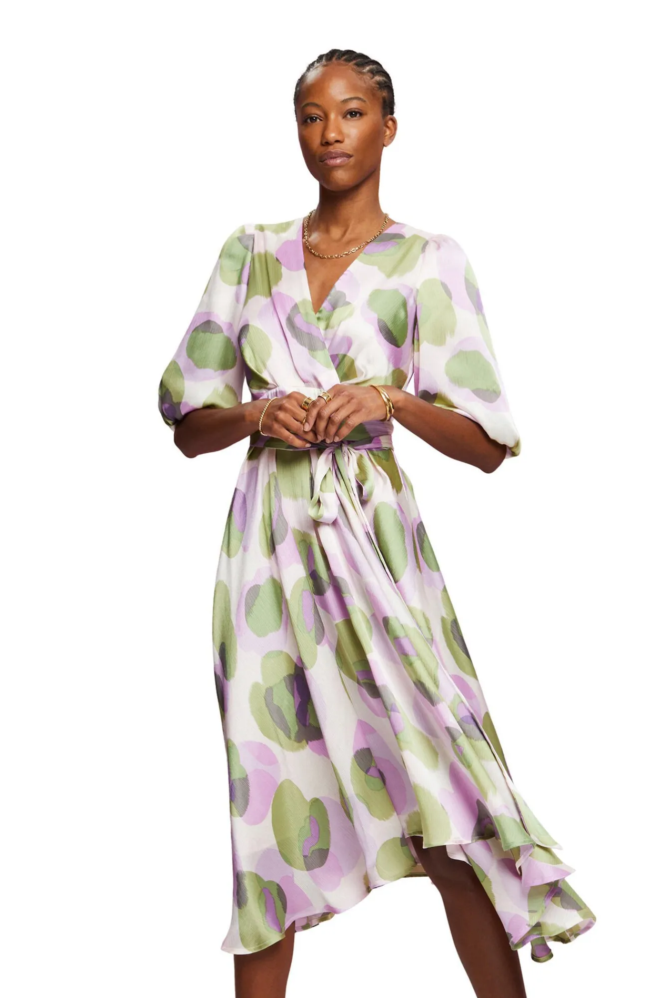 Vestido Largo Estampado Con Lazo^Esprit Clearance
