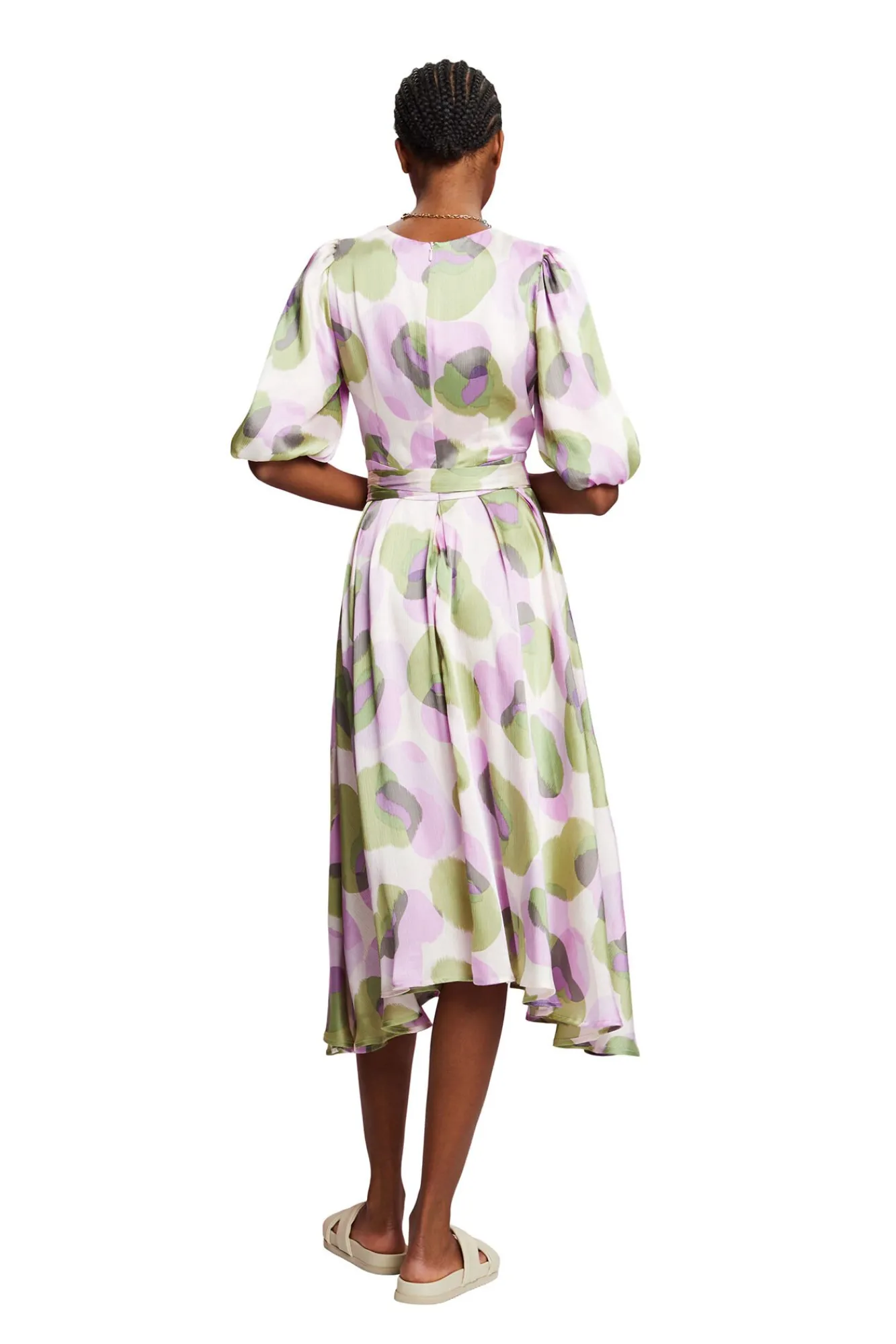 Vestido Largo Estampado Con Lazo^Esprit Clearance