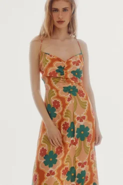 Vestido Midi Frunce^Slowlove Shop