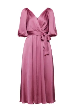 Vestido Midi Satinado Manga 3/4^Esprit Cheap