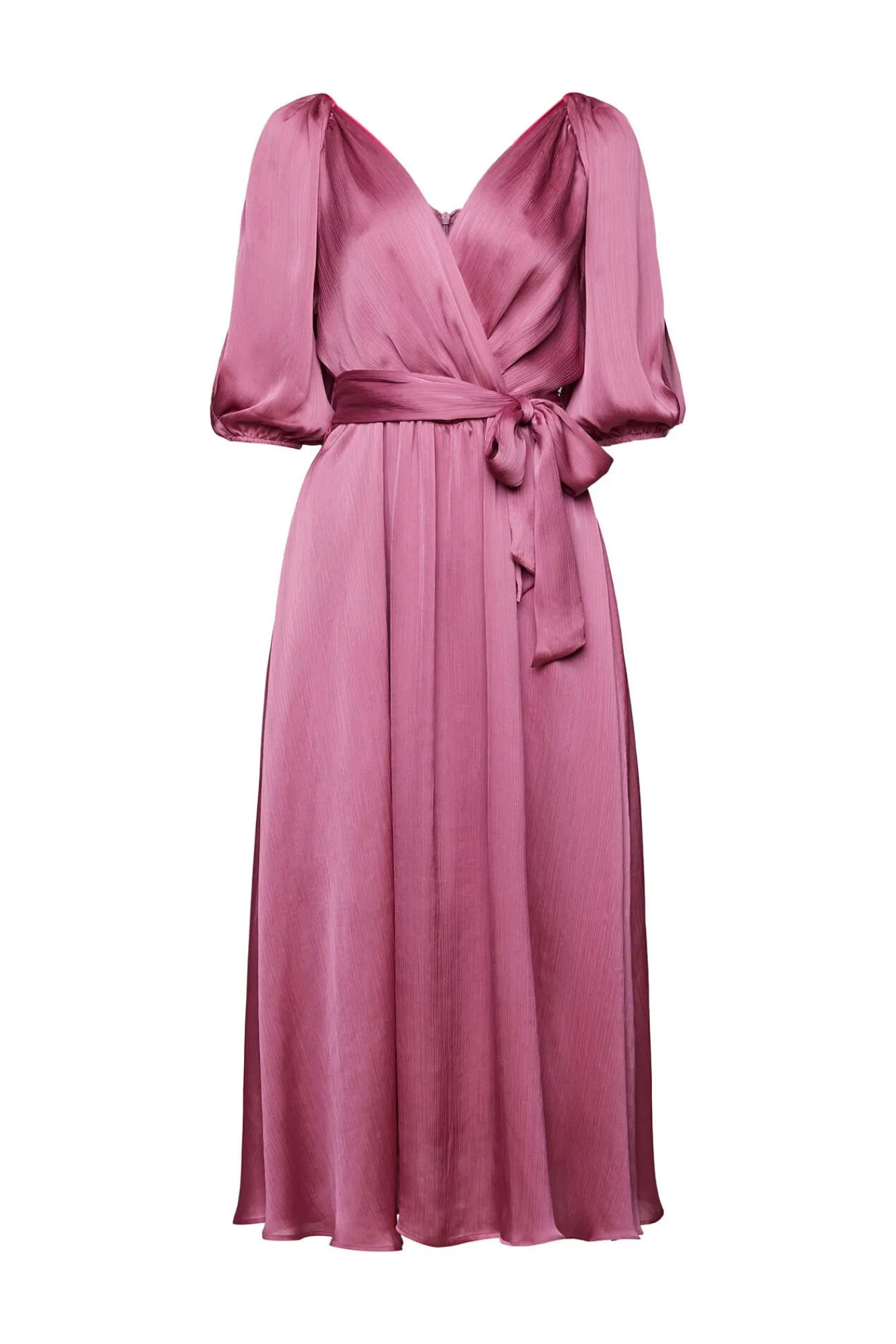 Vestido Midi Satinado Manga 3/4^Esprit Cheap