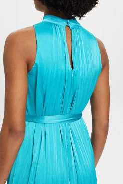 Vestido Satinado Midi Plisado Sin Mangas^Esprit Flash Sale