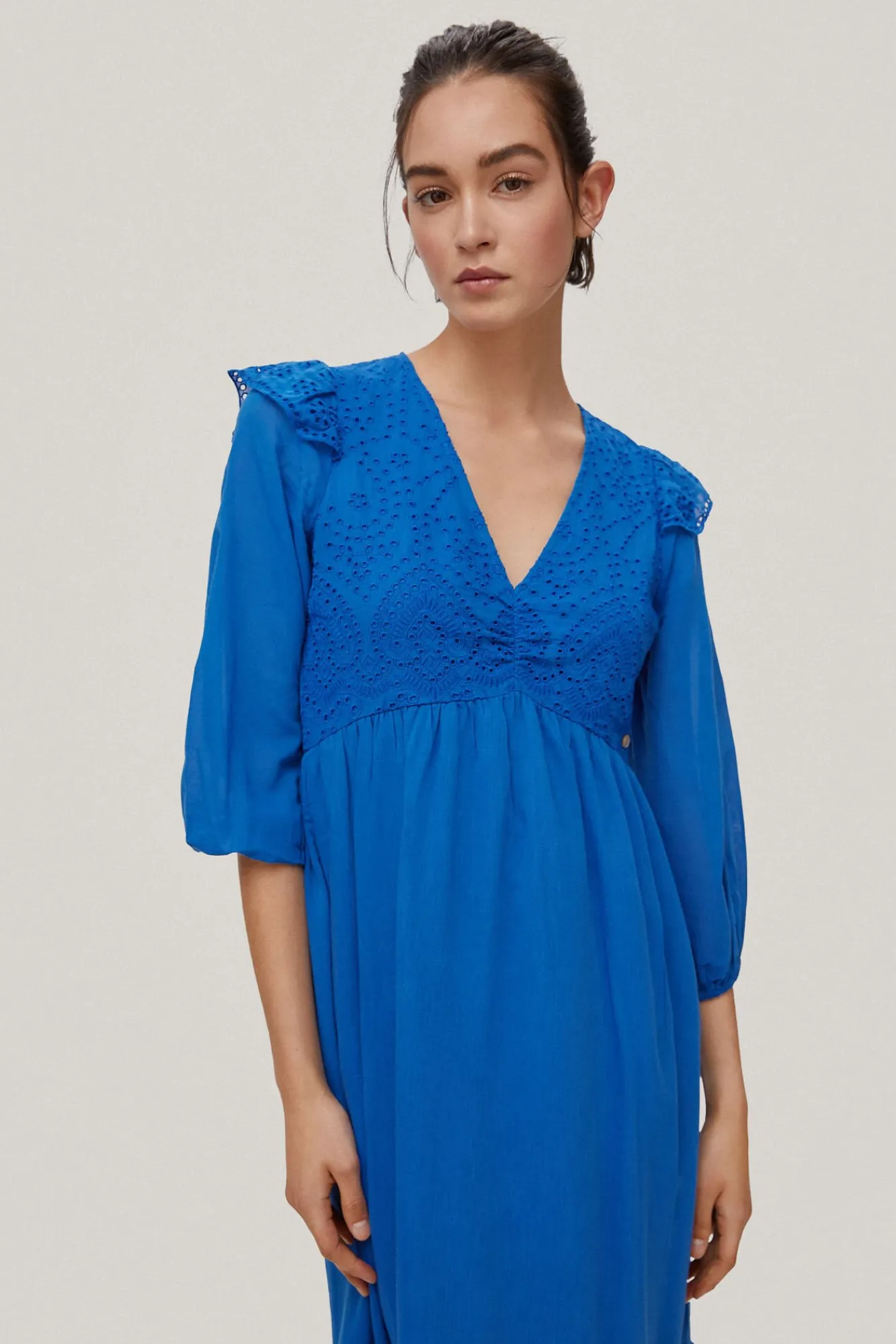 Vestido Viscosa Y Algodon Bordado^Pedro del Hierro Hot